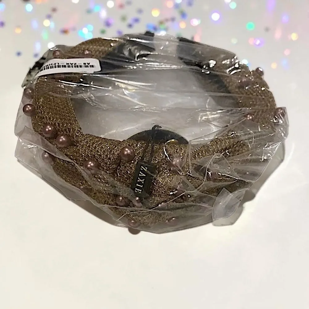 ZAXIE by Stefanie Taylor - Padded Jewel Headband - BROWN NWT MSRP $48